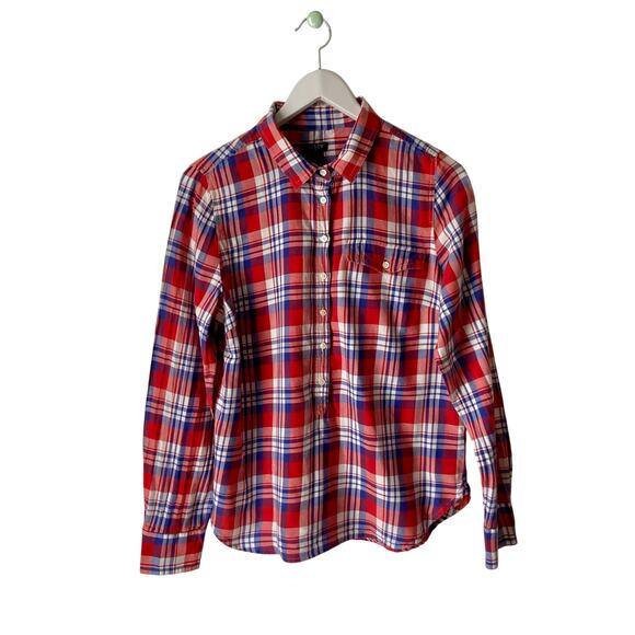 J. Crew Plaid Top Size Medium - Picture 1 of 5